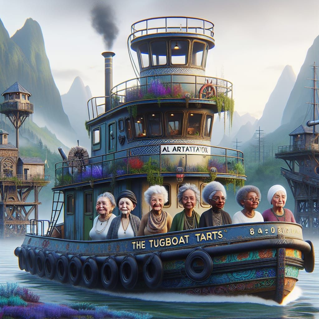 Elderly Women Set Sail on The Tugboat Tarts