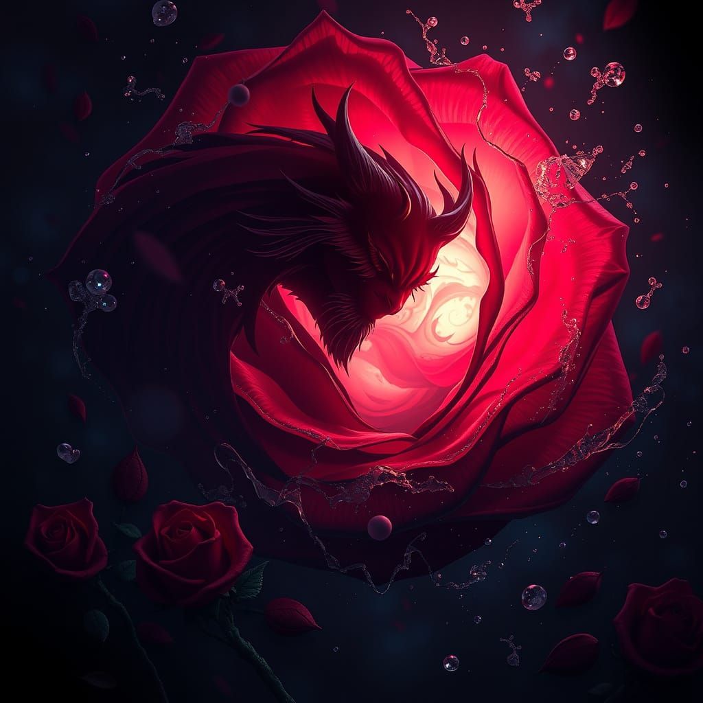 Ethereal Beauty within a Dark Glass Rose