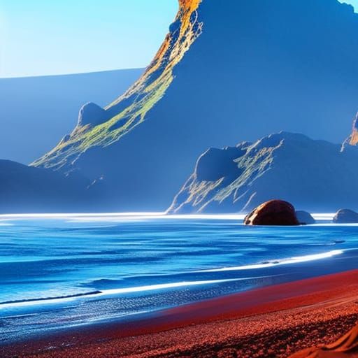 Alien Beach Day: Galactic Sci-Fi Concept Art