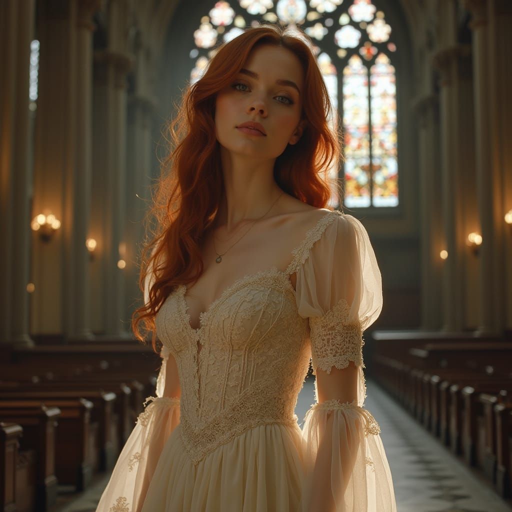 Ethereal Gothic Beauty in Lavish Victorian Style