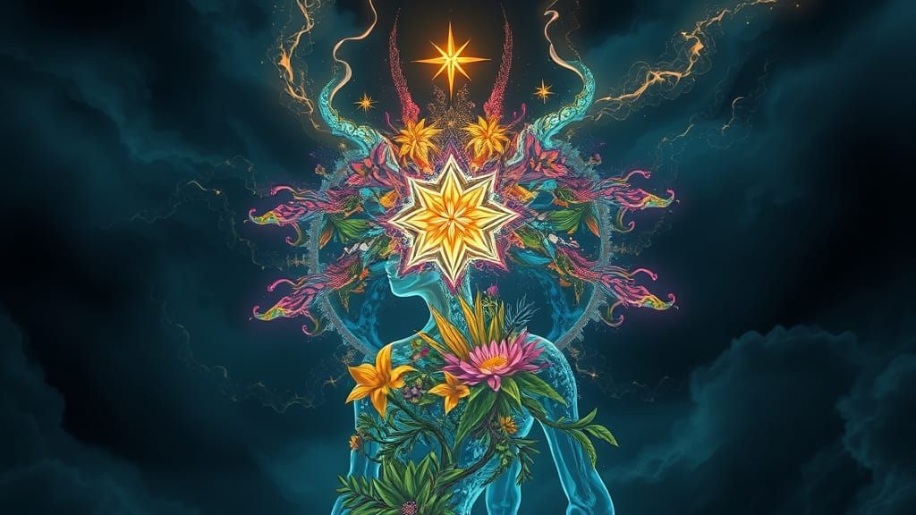 Ethereal Apathy Star in Lush Botanicals with Sacred Headgear...