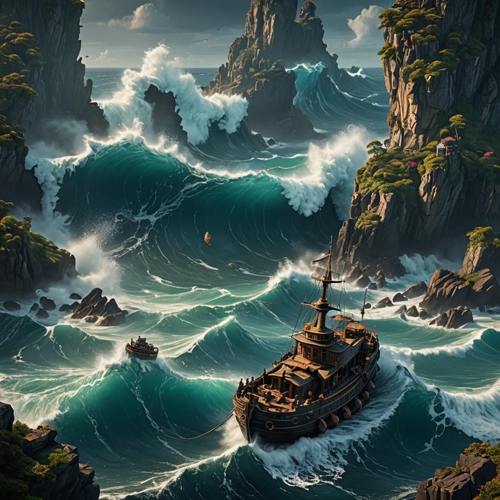 Fantastical Ocean Matte Painting in Deep Color