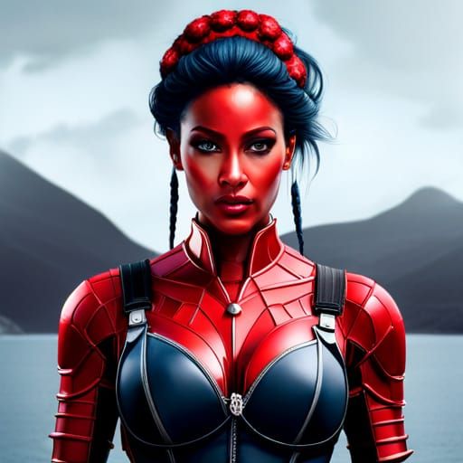 Fiery Steampunk Dark Elf Knight Portrait