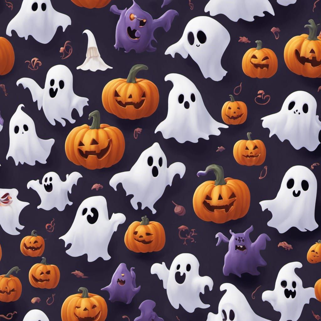 Cute Halloween Ghosts: Fantasy Concept Art