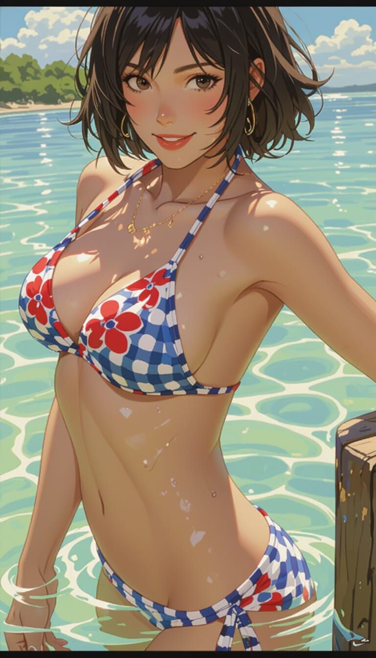 Golden Retriever Ready to Swim by Lake