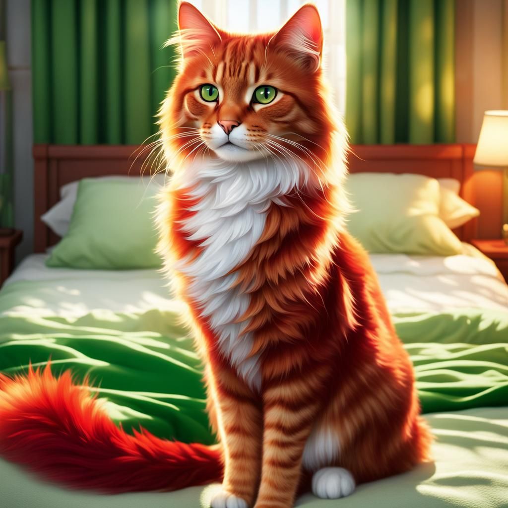 Red Cat with Green Eyes, Professional Photography