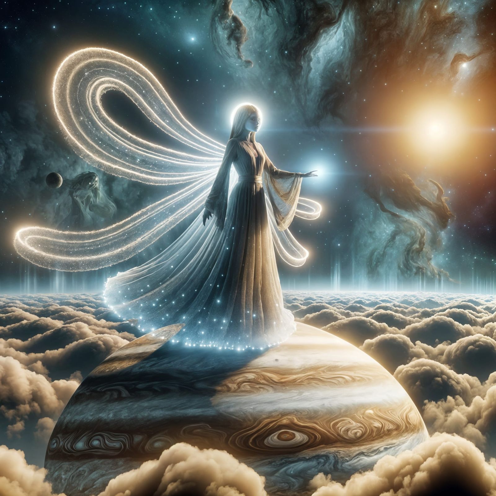 Celestial Stardust Alien Orchestrates Jupiter's Lights