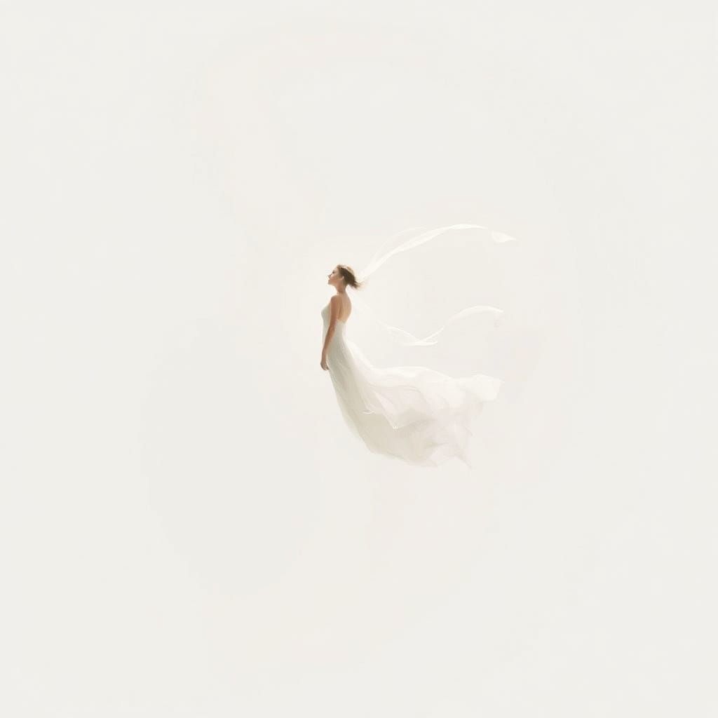 Ethereal Figure Dissolving into Light