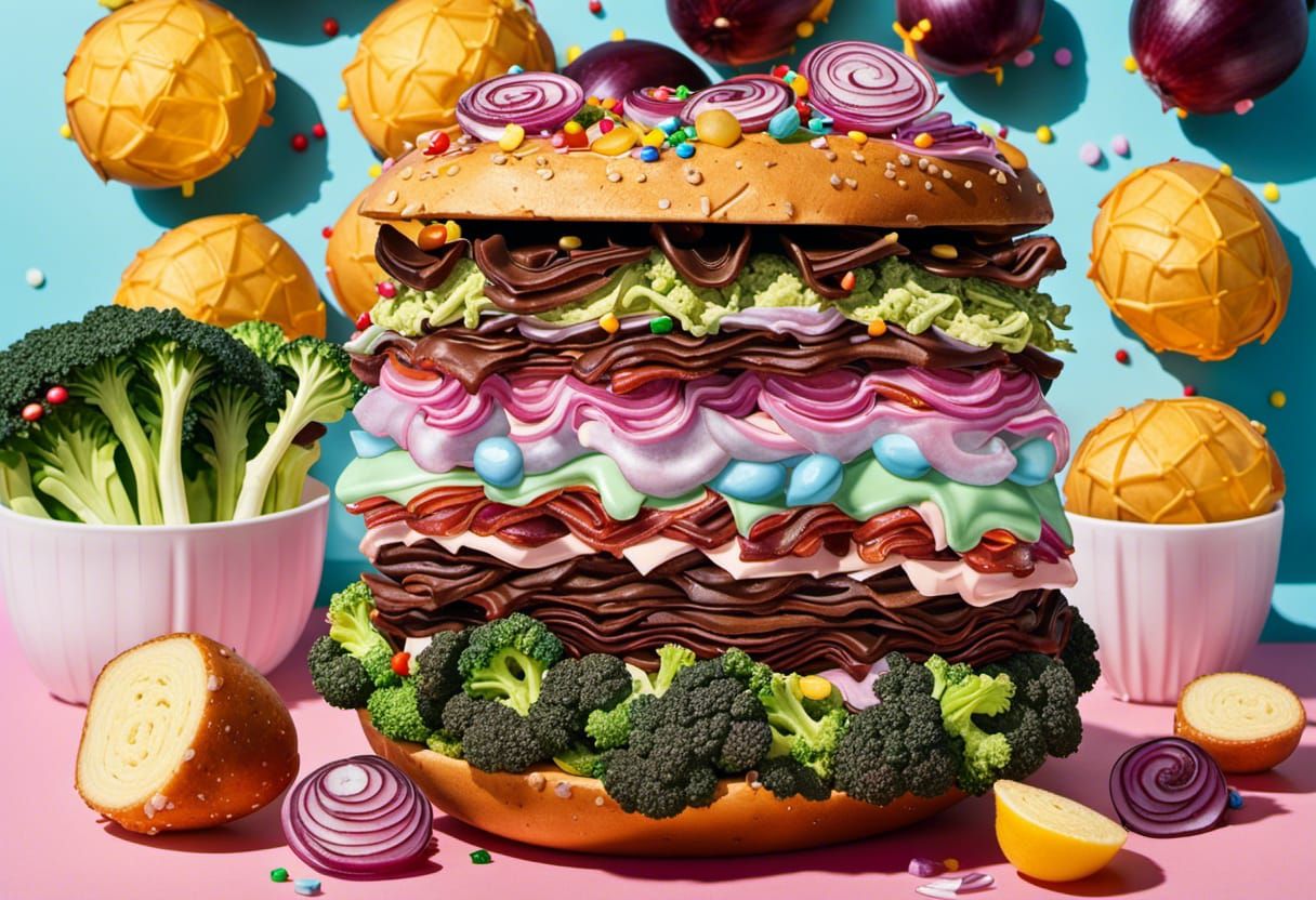 Hyperrealistic Sandwich of Unlikely Ingredients