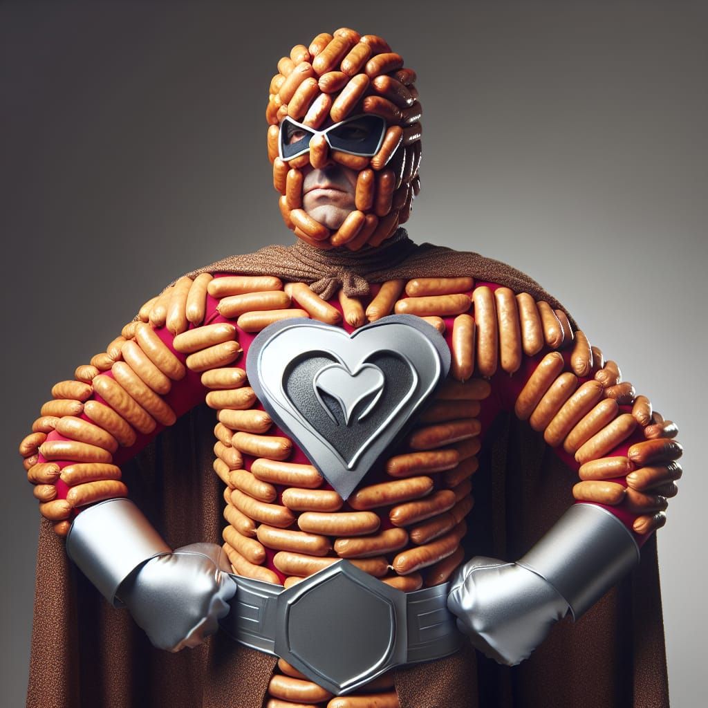Sausage Superhero Ready for Action