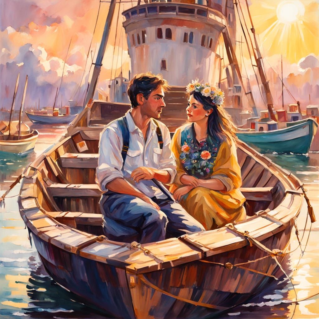 Romantic Fisherman Couple in Monsoon Golden Hour