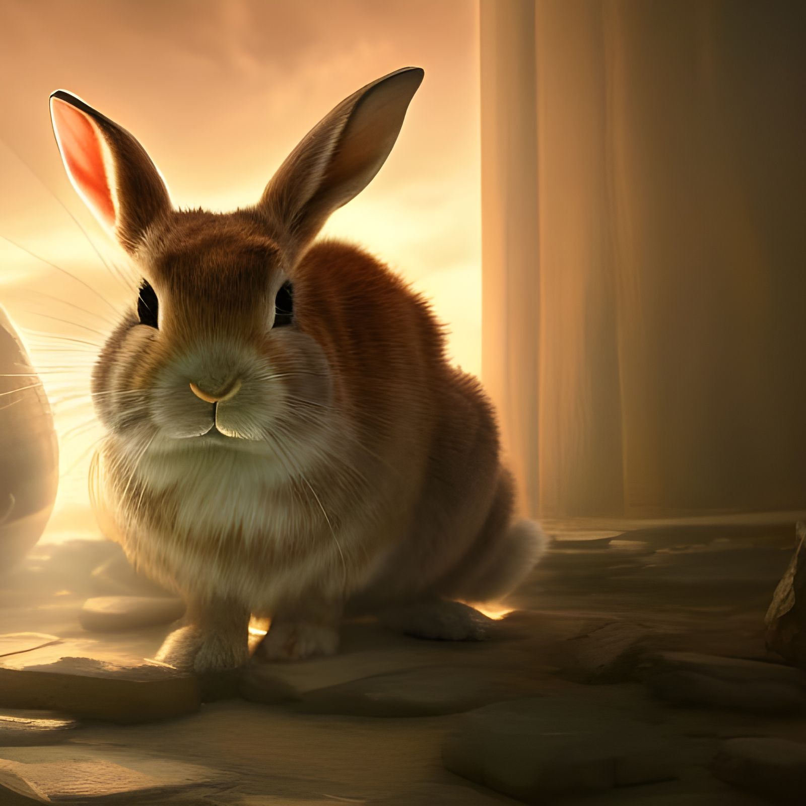 Rabbit Emerges from Cylinder in Fantasy Concept Art