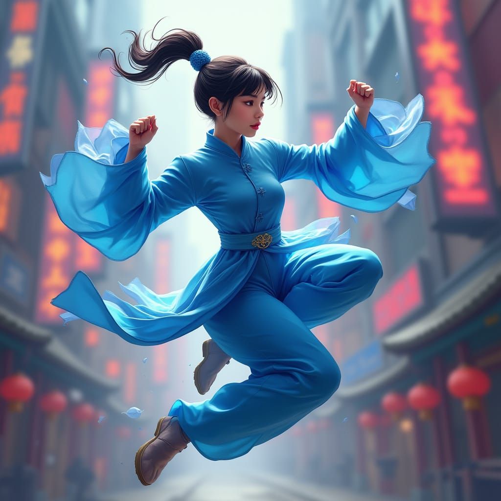 Chun-Li's Spinning Bird Kick: Dynamic Motion Art