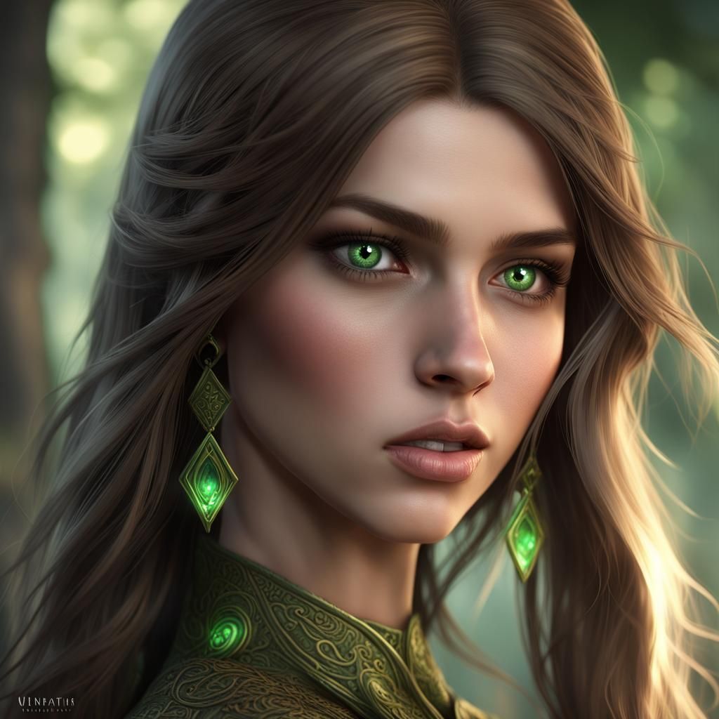 Fantastical Princess in Sage Green Wonderland