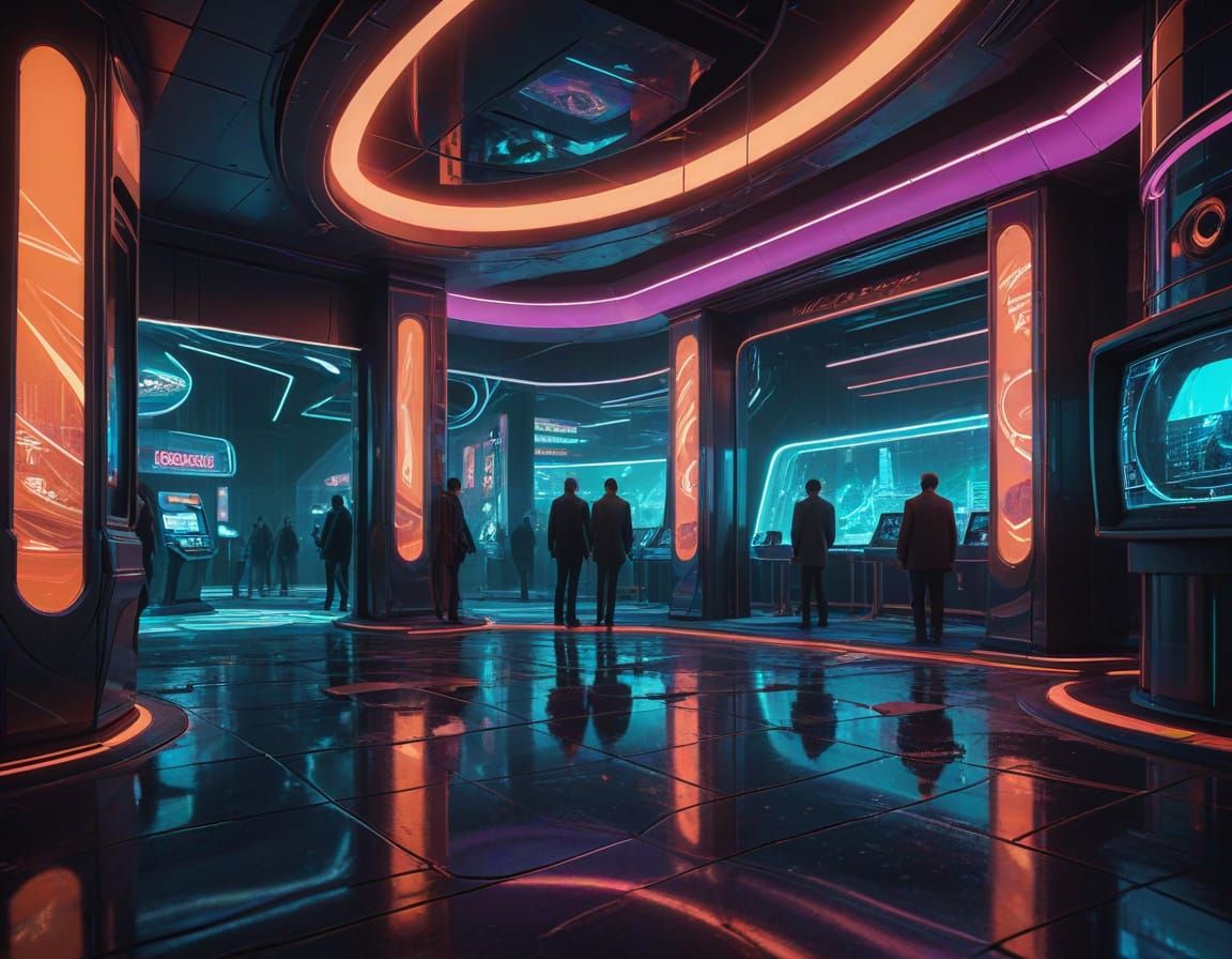 Surreal Casino Dreamscape in 8bit Fisheye Perspective