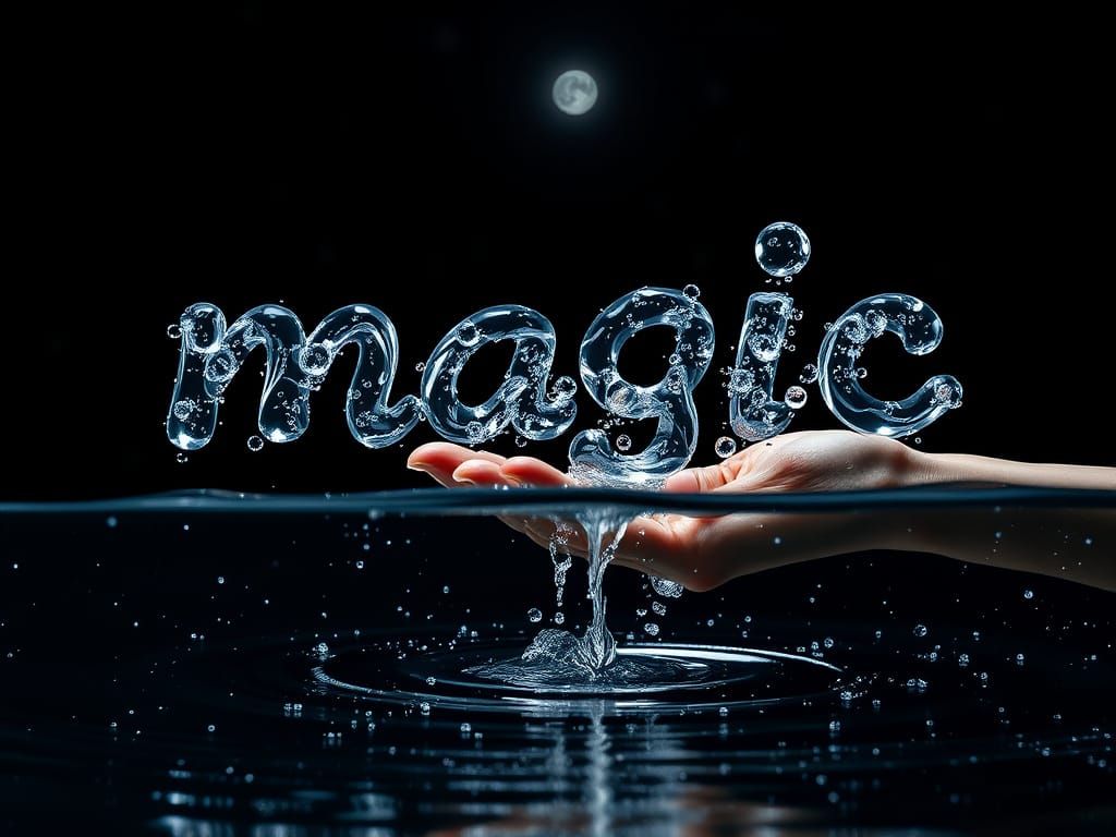 Mesmerizing Liquid Typography of the Word 'Magic'