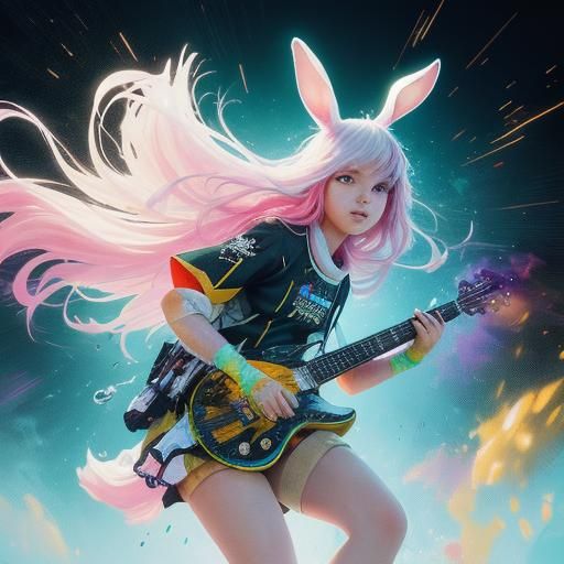 Hyperdetailed Bunny in Street Art Style