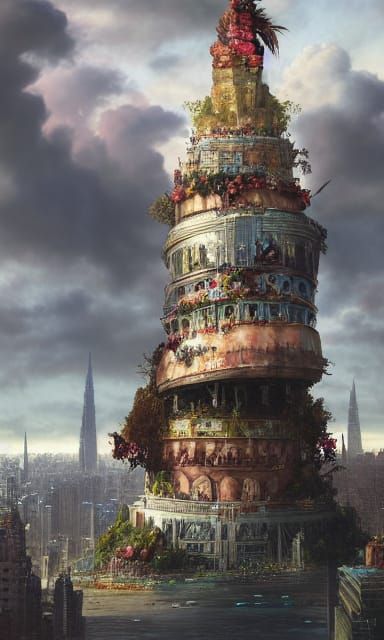 Towering Wedding Cake Inspired by Arcimboldo