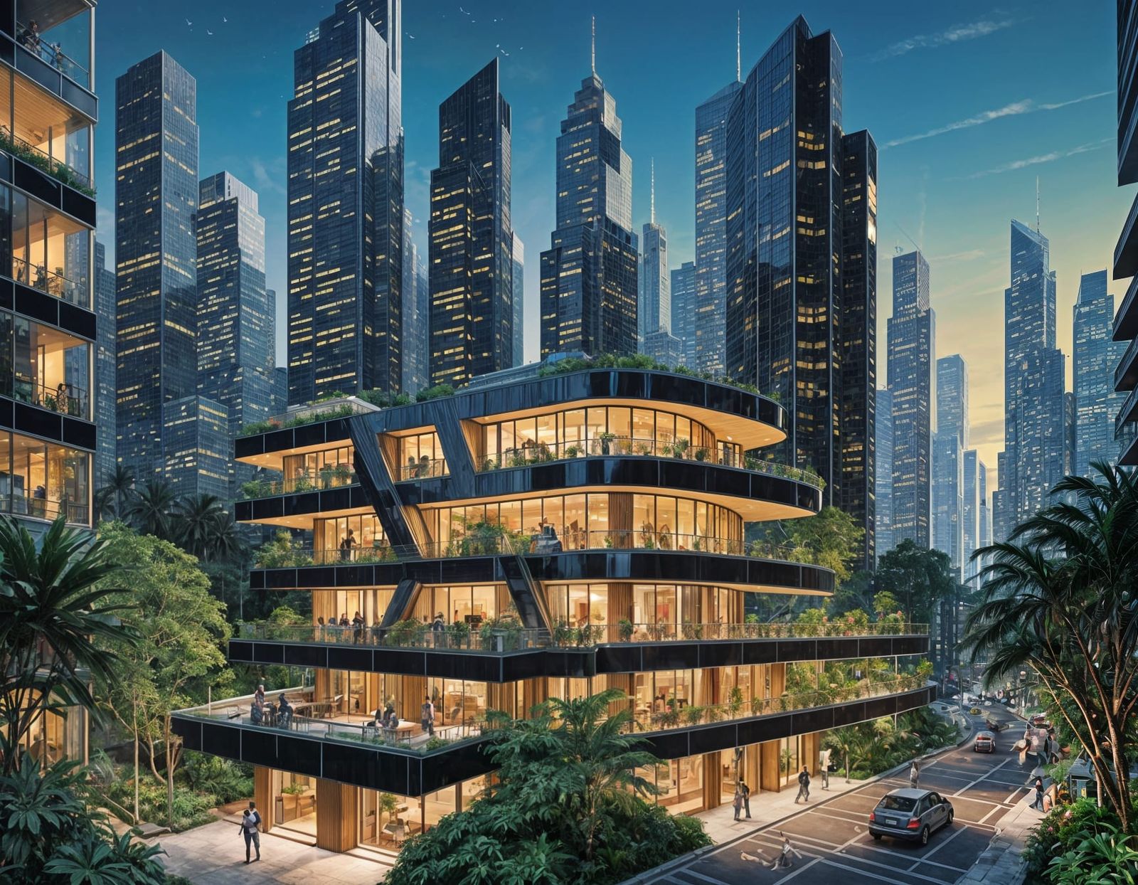 Sustainable Cityscape with Nature-Inspired Architecture in H...