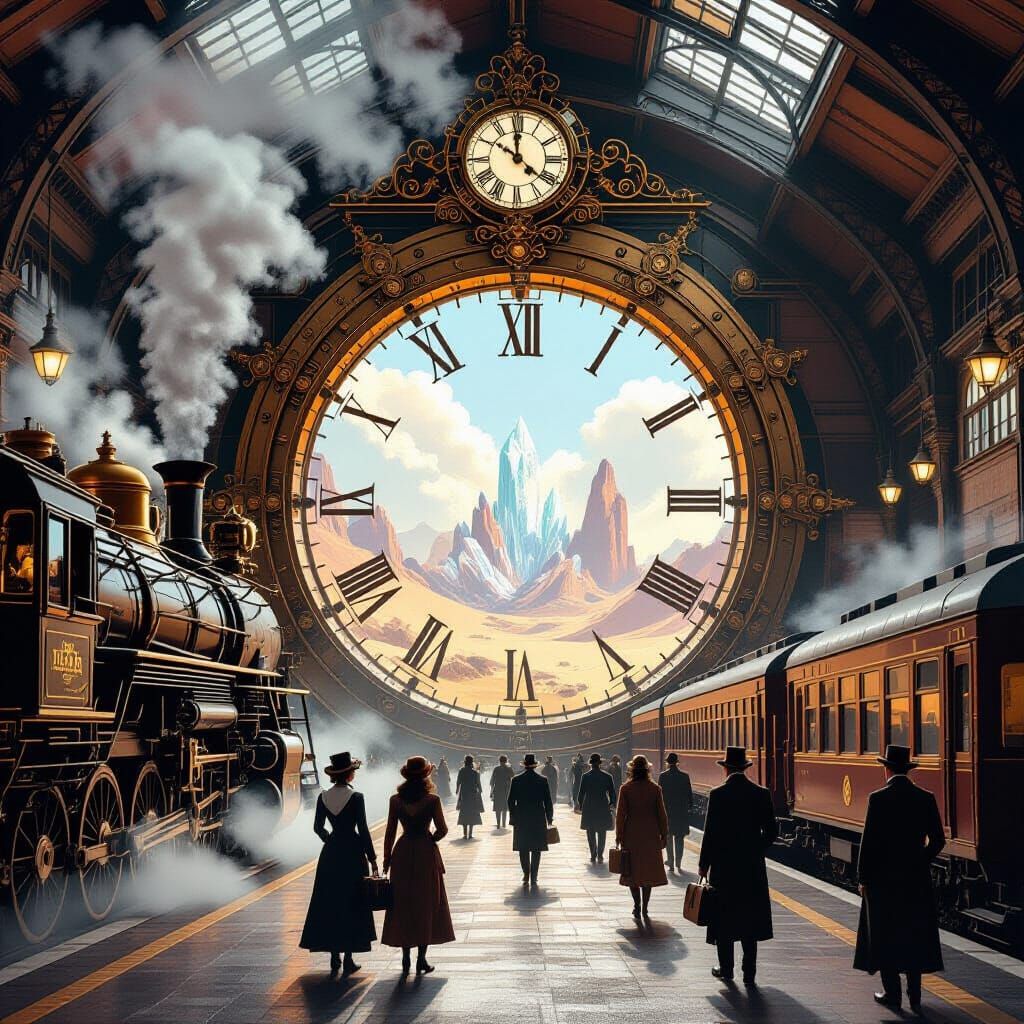 Steampunk Portal Appears in Victorian Train Station