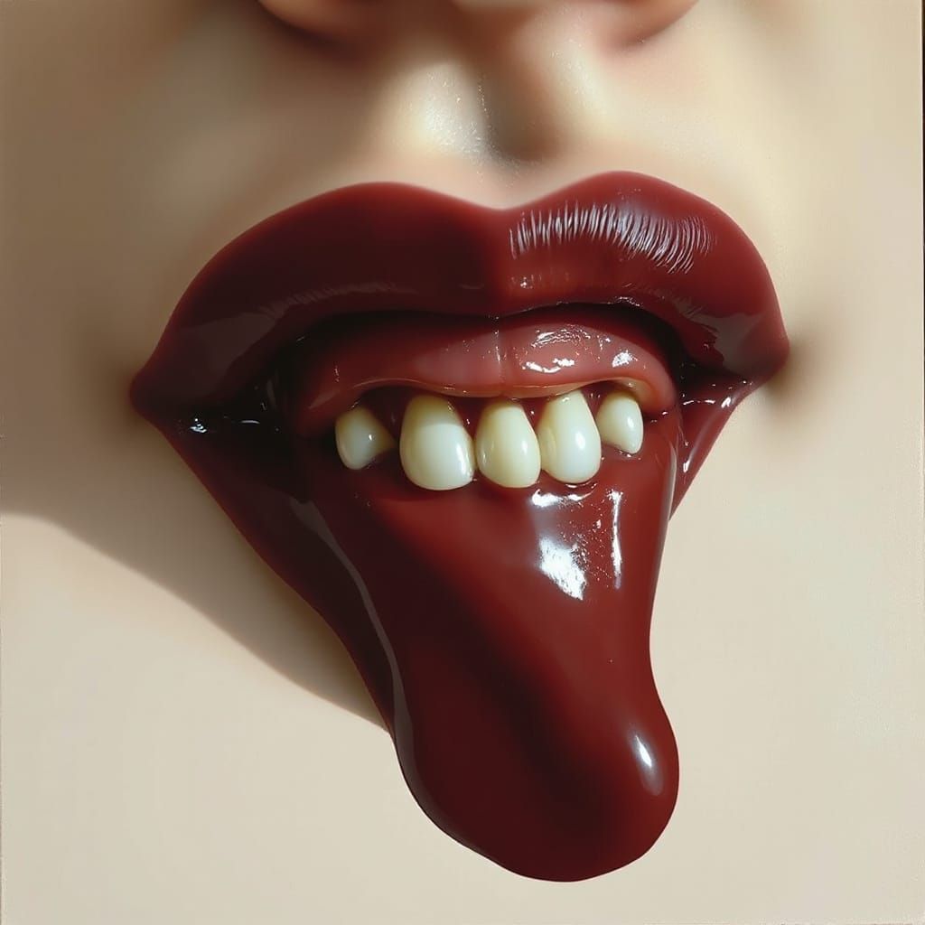 Surreal Melting Face: A Digital Oil Painting