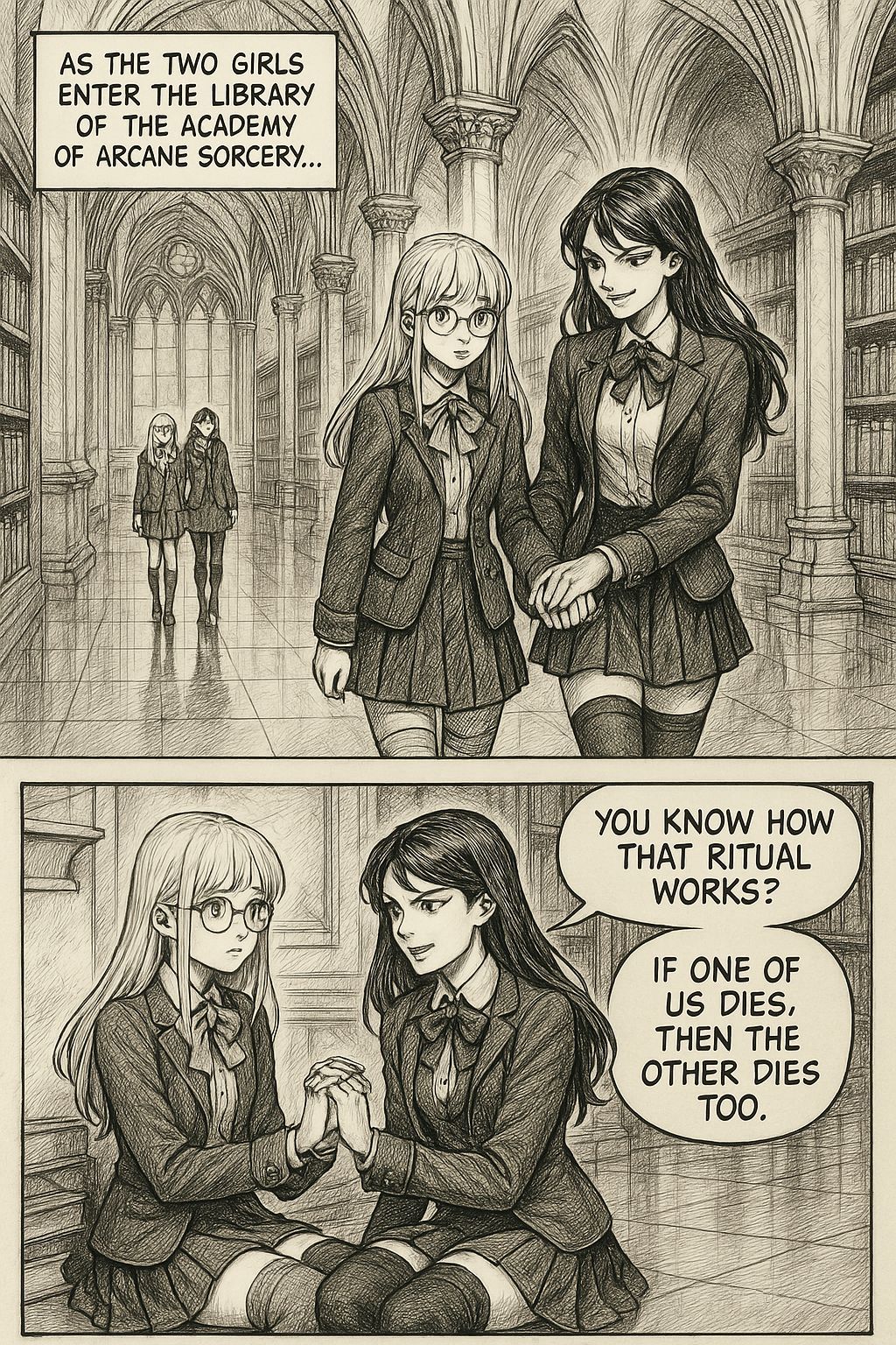 Mystic Schoolgirls in Arcane Gothic Academy