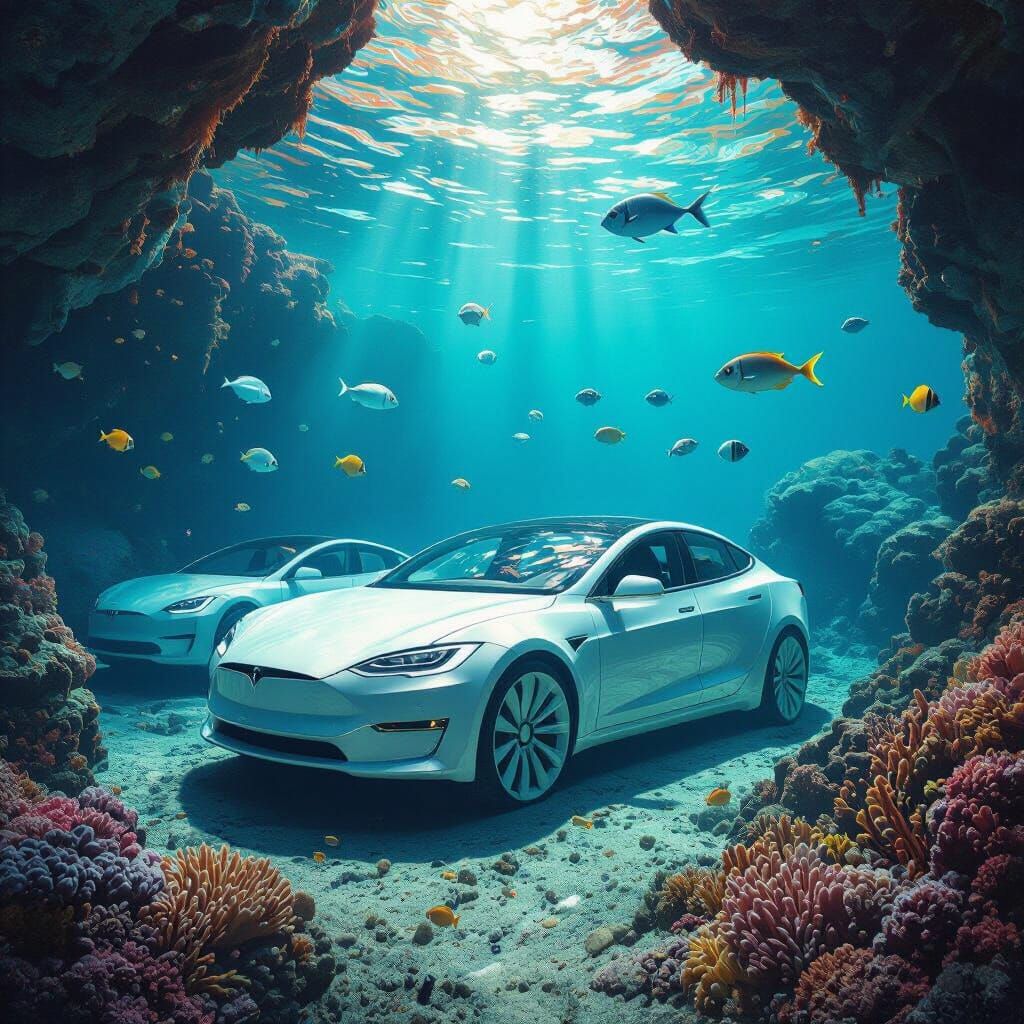 Underwater Cave of Ancient Tesla Cars