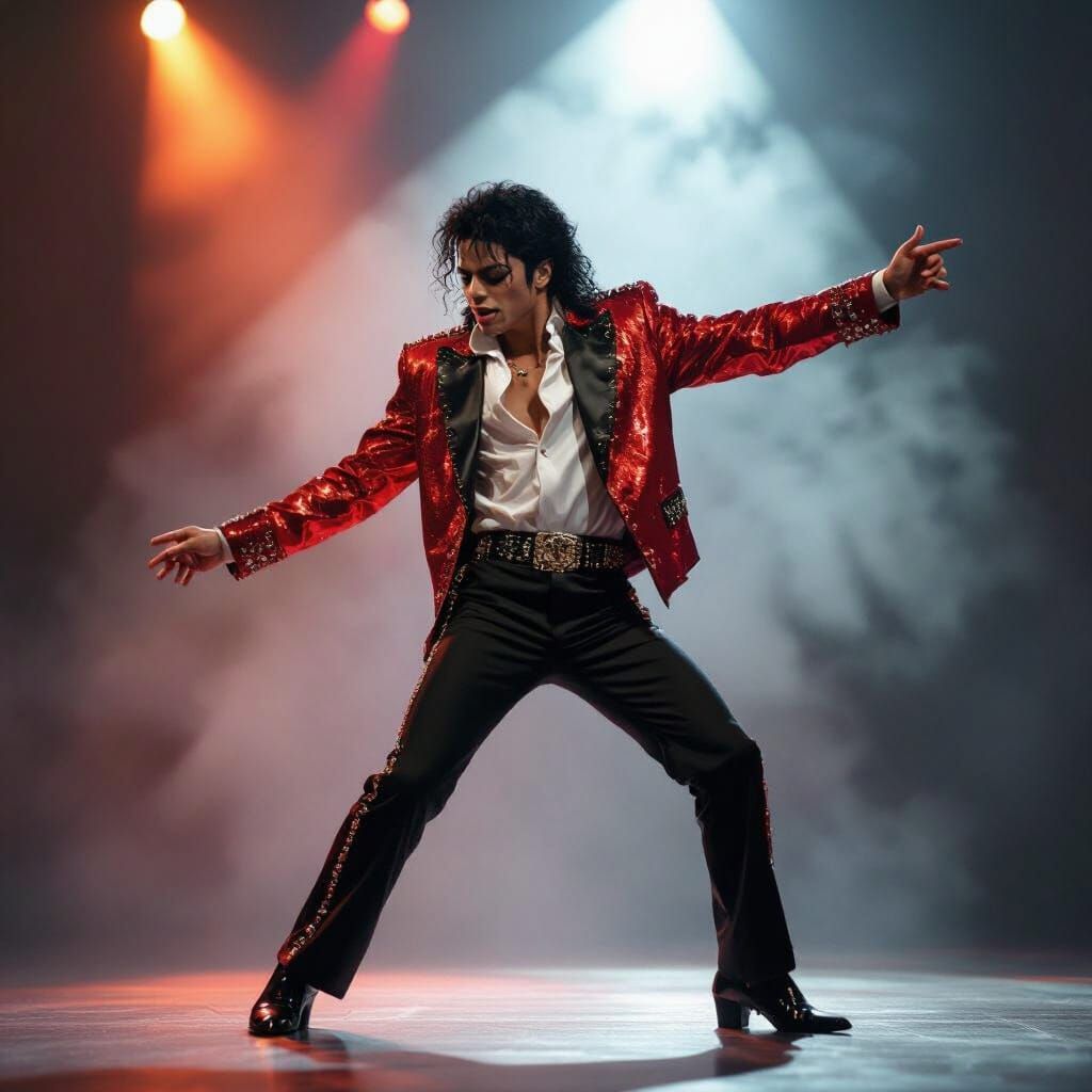 Michael Jackson in Dramatic Spotlight Dance