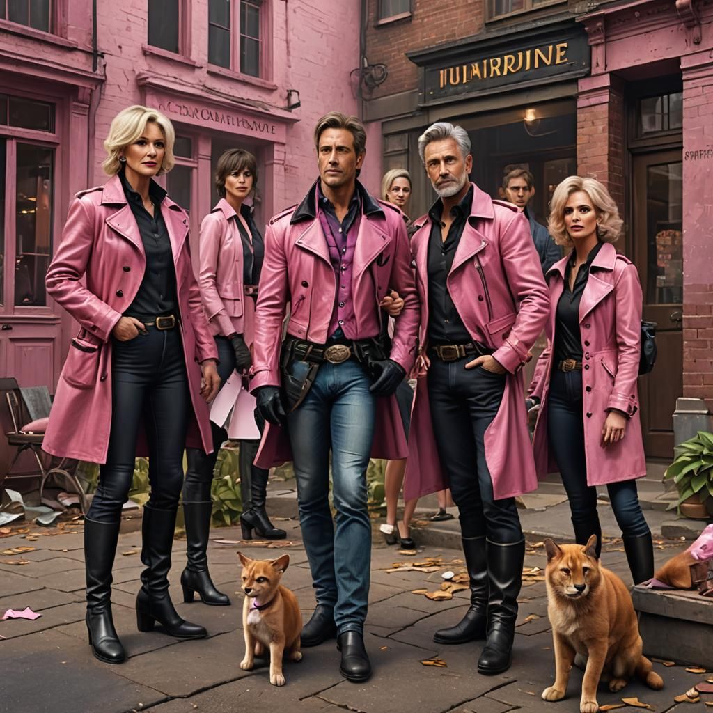 Cougars Watch Young Man: Detailed Matte Painting