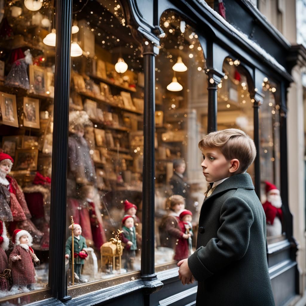 Victorian Boy's Christmas Toy Shop Dream