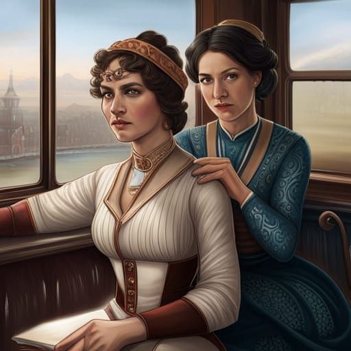 19th Century Women on Orient Express, Detailed Portrait