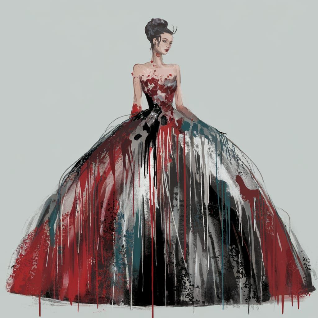 Elegant Lady Drenched in Splendid Colors