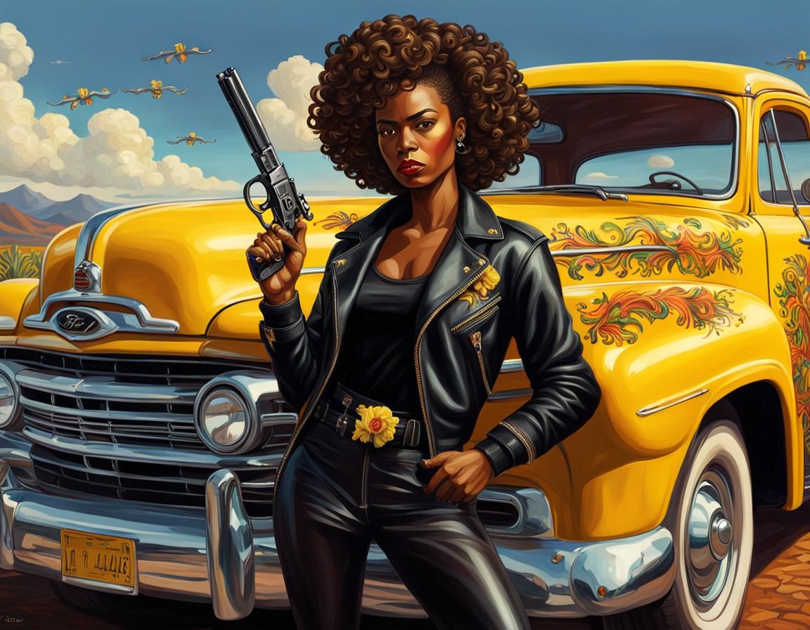 Venezuelan Lady with Whip in Hyperrealistic Style