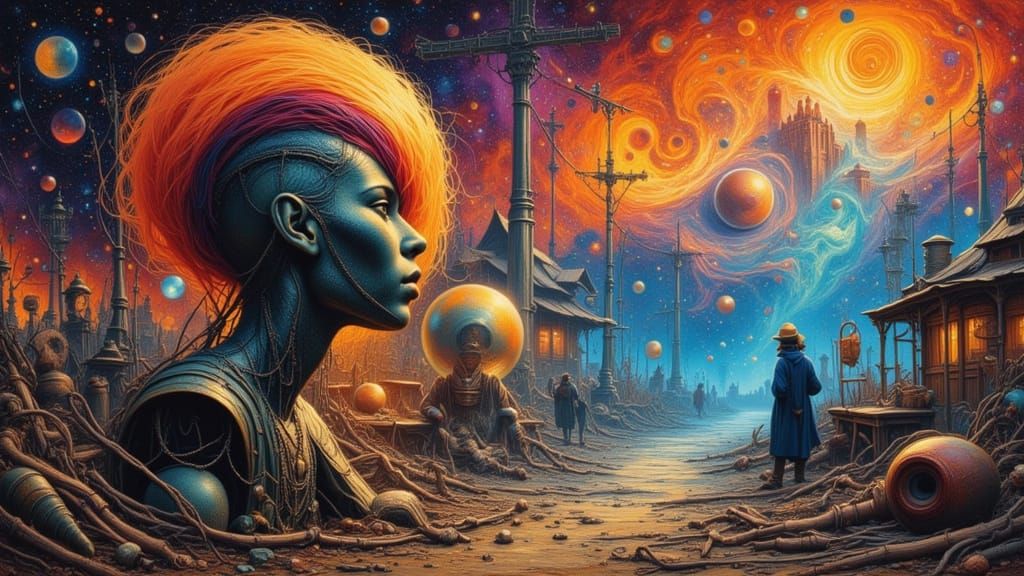 Cosmic Encounter: Hyperrealistic Splash Art