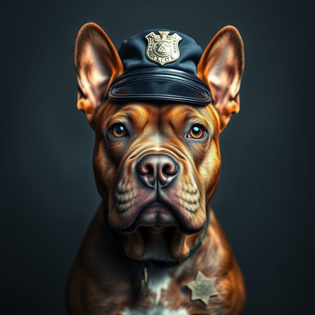 Staffordshire Bull Terrier as Gritty Police Officer