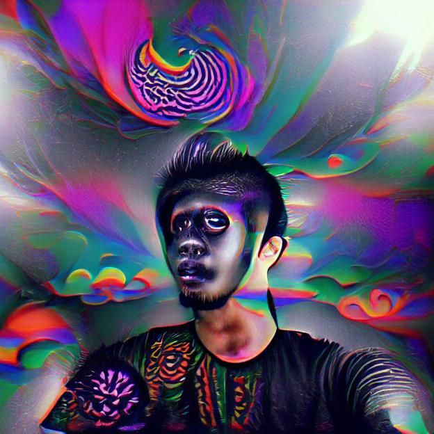 Dark Psychedelic Abstract Design