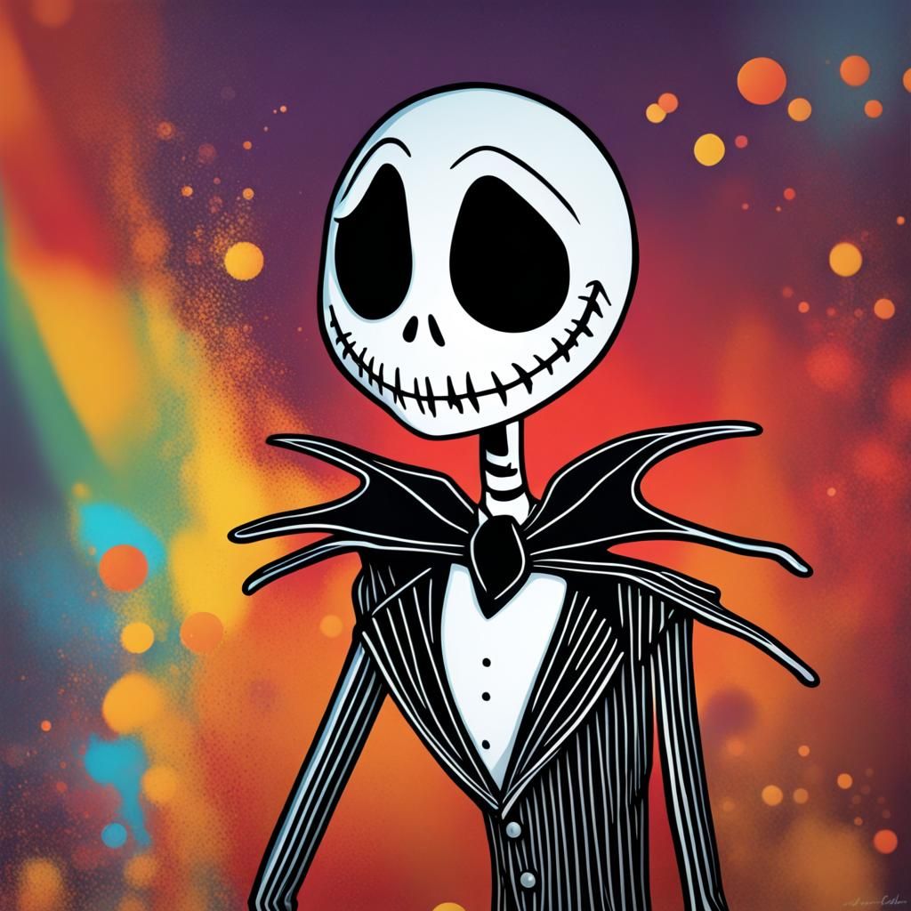 Intricately Detailed Jack Skellington Splash Art