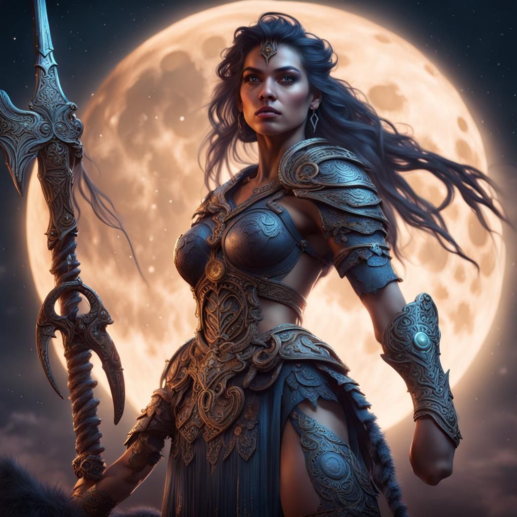 Nut: Powerful Moon Goddess in Detailed Matte Painting