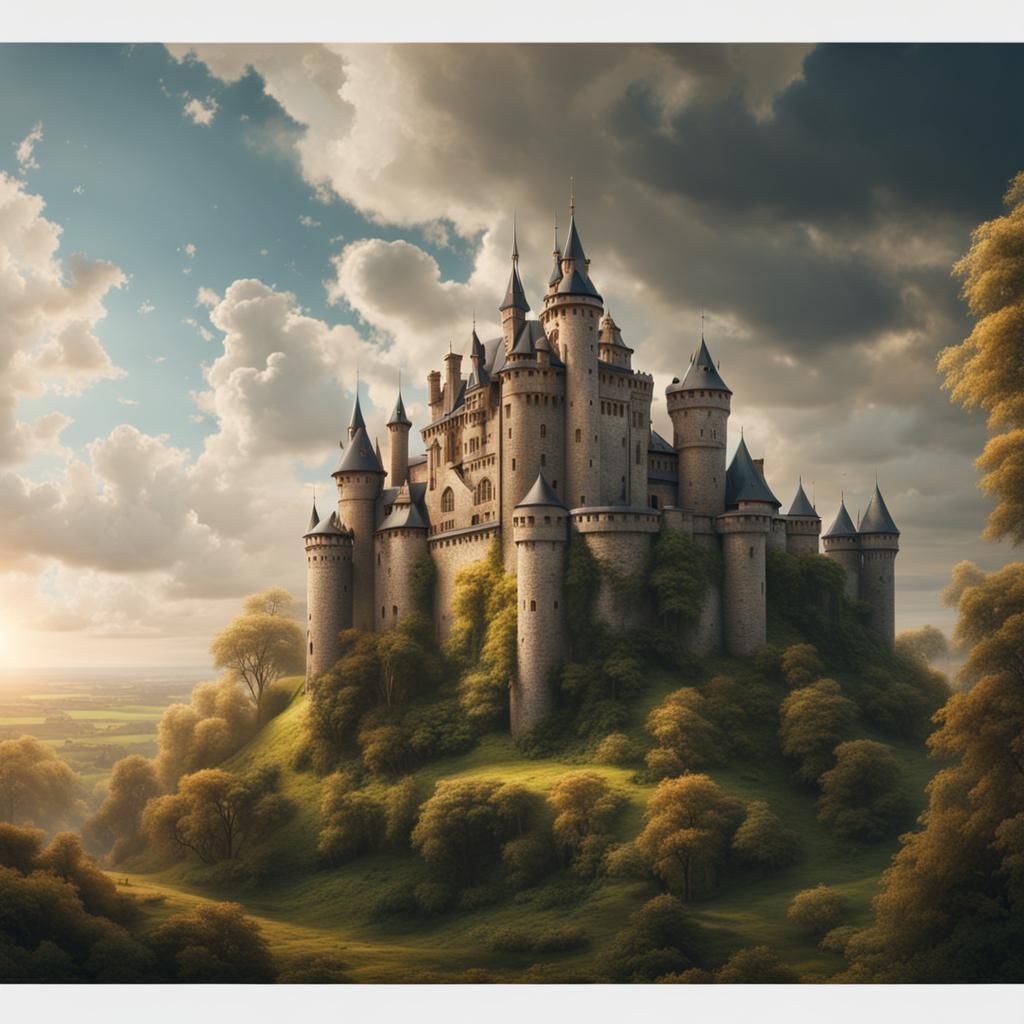 Majestic Countryside Castle in Digital Matte Painting