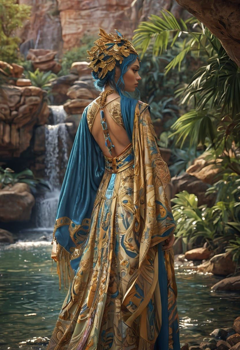 Glamorous Desert Goddess in an Oasis