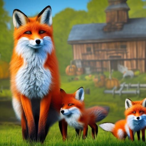 Fox Family's Pumpkin Farm: Fantasy Concept Art