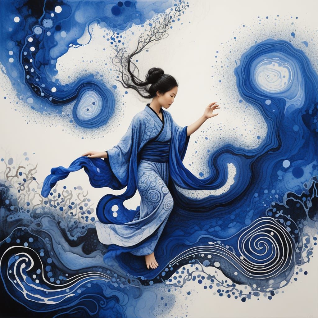 Mystical Lady in Psychedelic Fractal Fusion