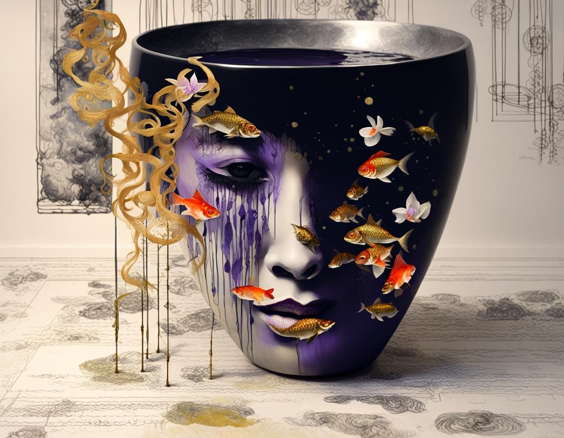 Antropomórfica con peces