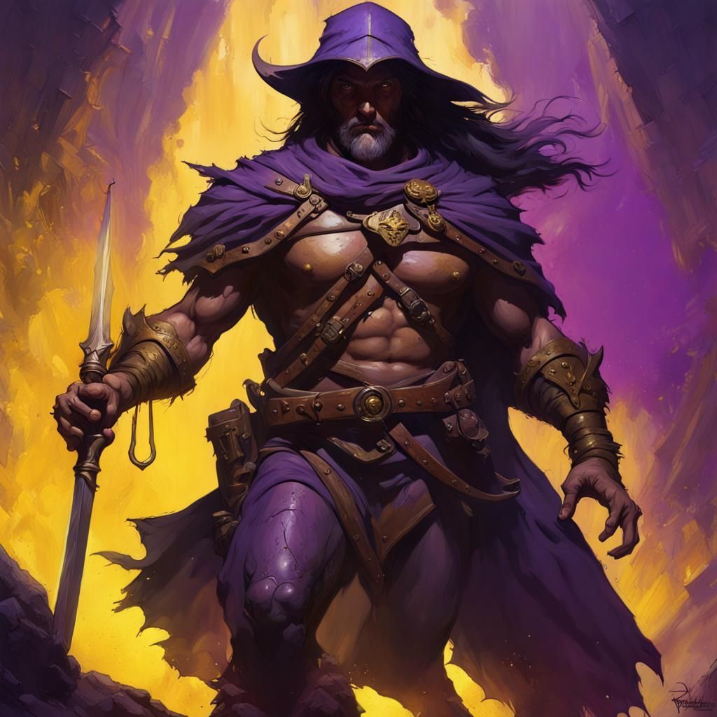 Ranger and Sorcerer in Dark Fantasy Style