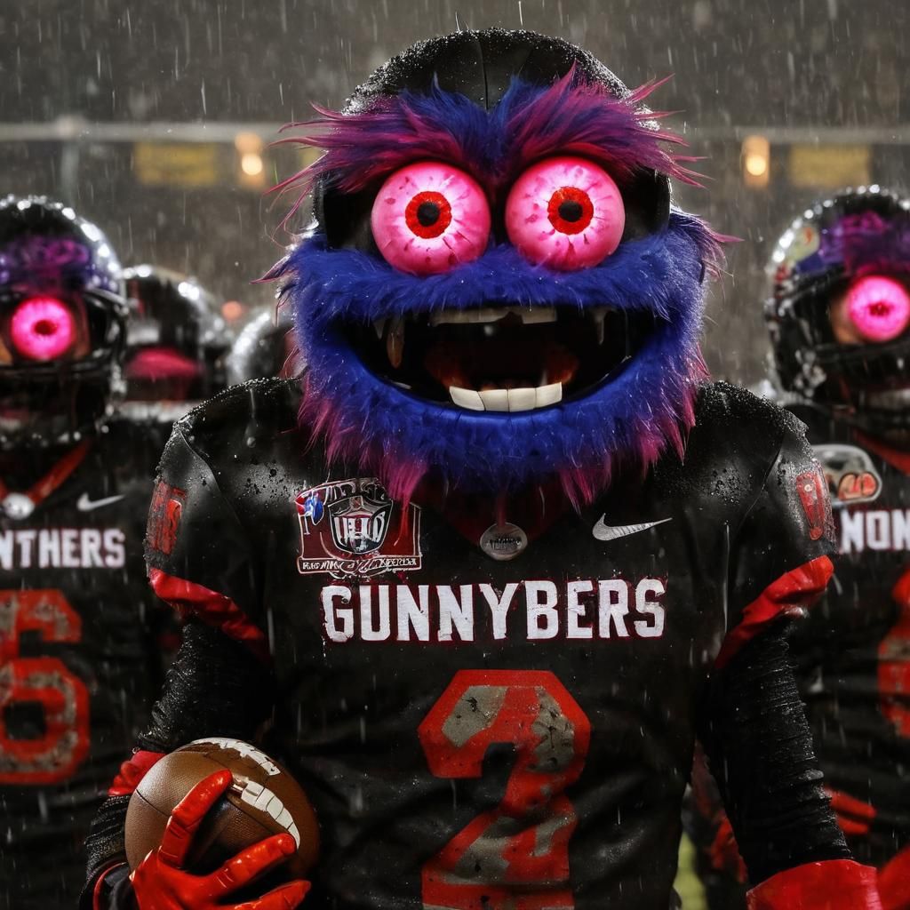 Demonic Muppets Watch Rainy Football Game