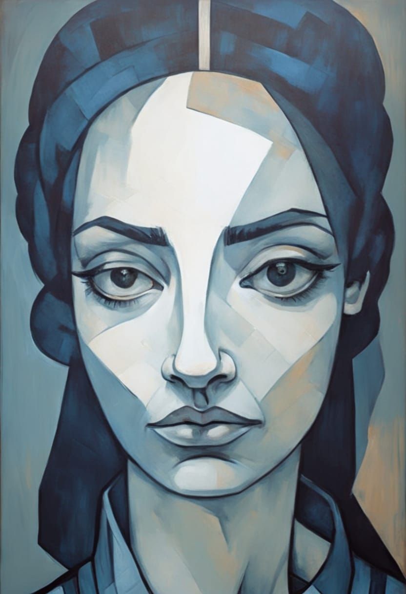 Brooding Woman in Expressionist Style