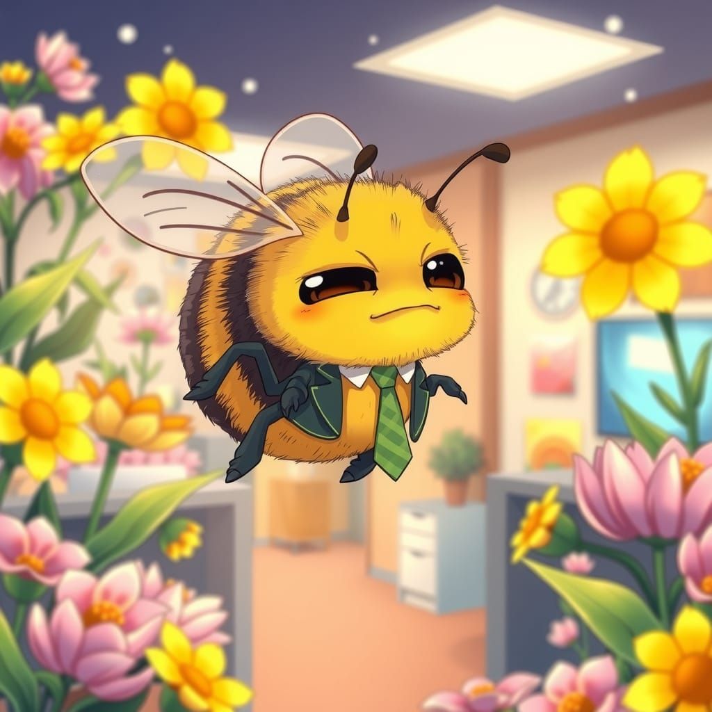 Bumble Bee Commutes to Office: Anime Key Visual