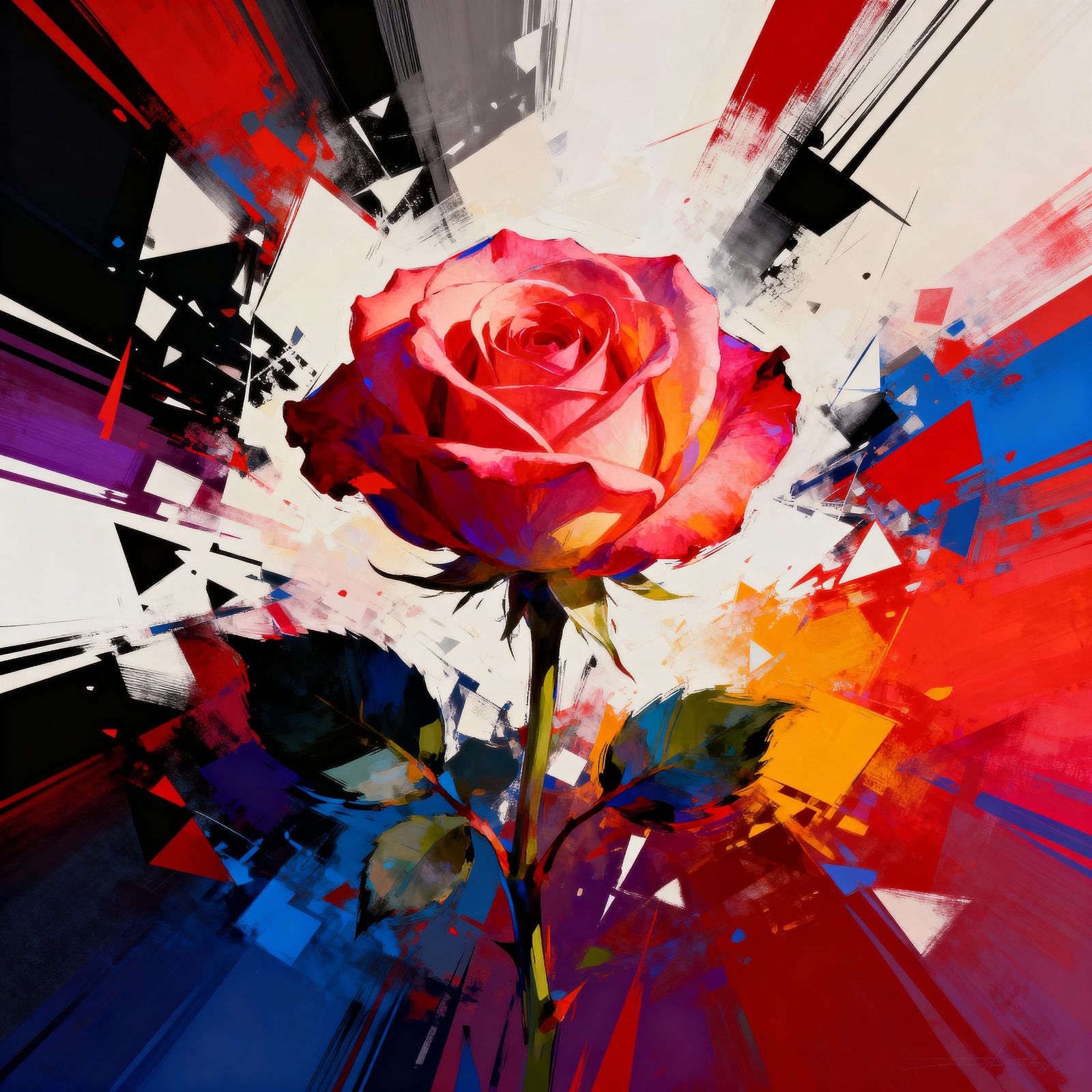 Perfect Rose Blooms in Abstract Explosions of Color