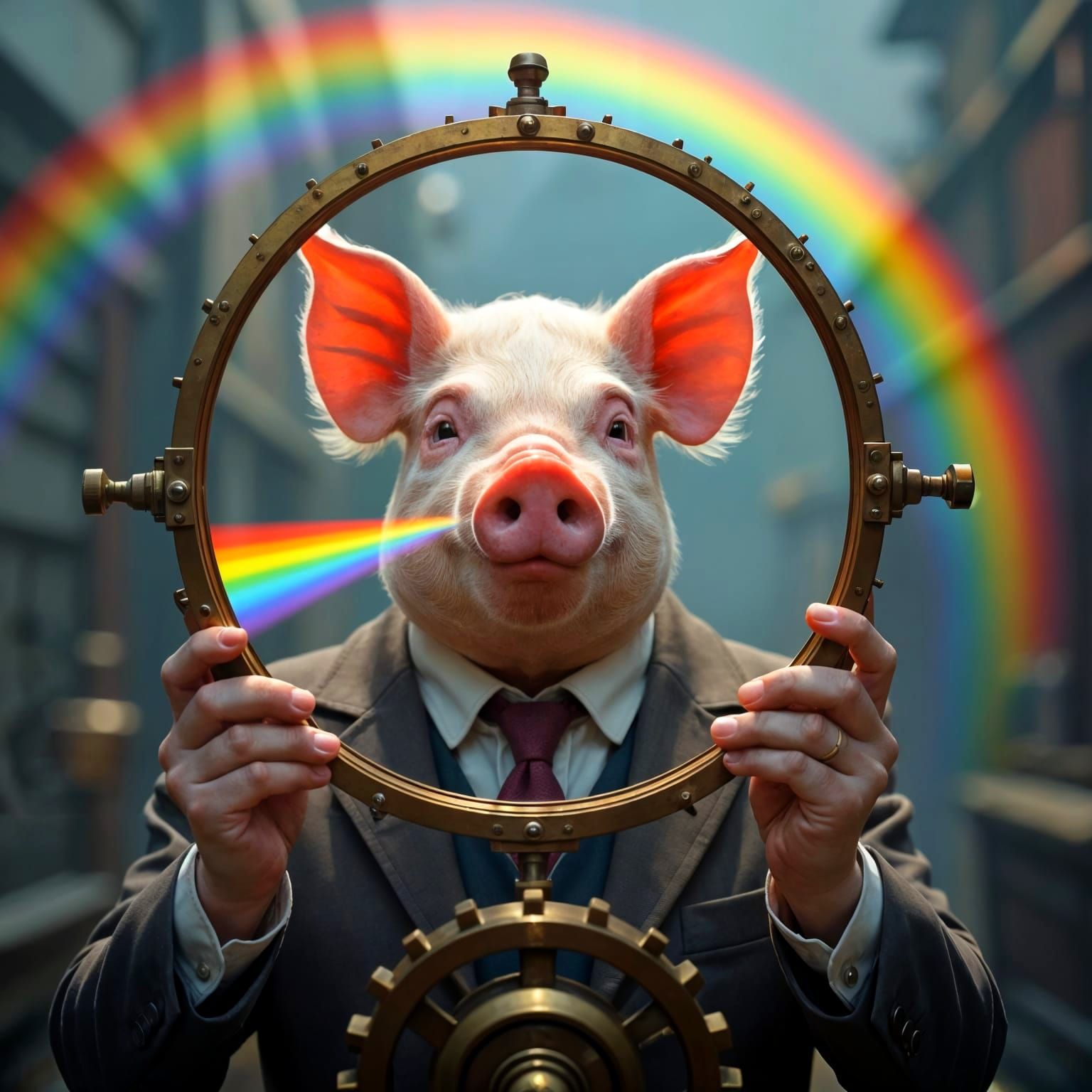 John Pork and Rainbow Refraction with Steampunk Engine