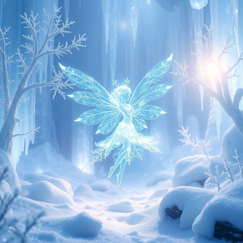 Crystal Winter Fairy Dances in Enchanted Snow Wonderlands